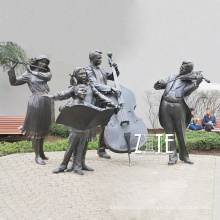 Garden Metal Crafts Famous Band Team Character Bronze Family Musician Sculpture For Music Park